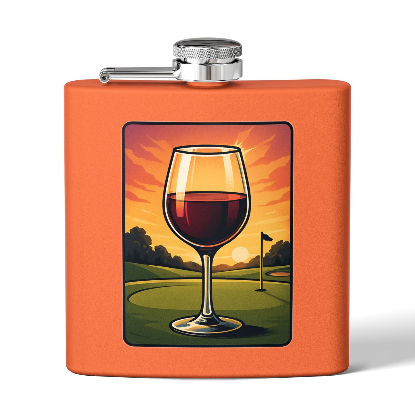 Wine Golf Sunset Flask