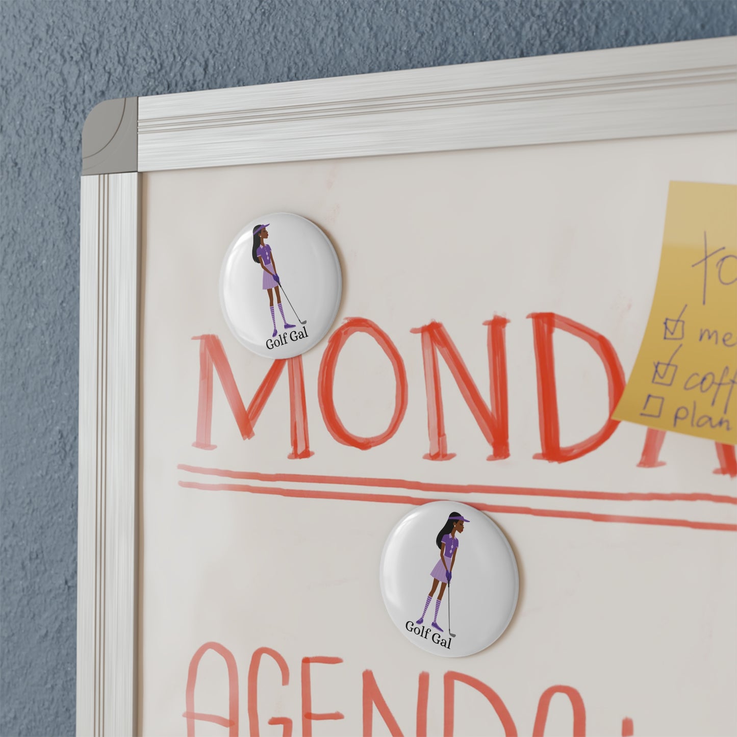 Golf Gal Button Magnet Violet