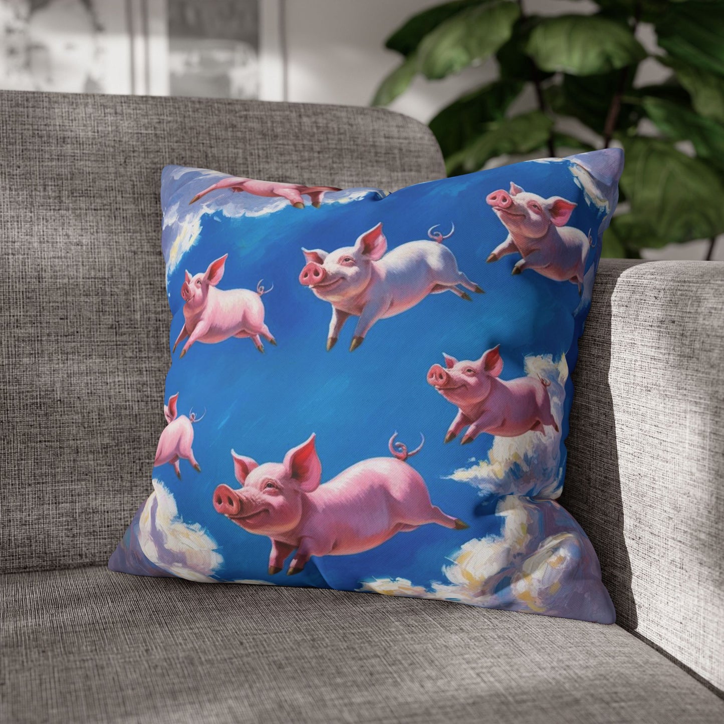 flying pigs Canvas Pillow cover