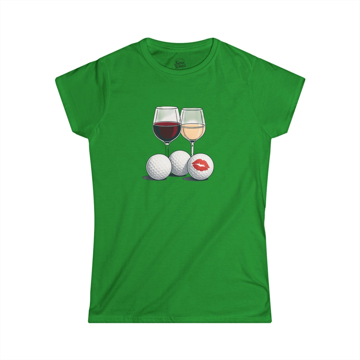 Wine Golf Lips Women's Softstyle Tee