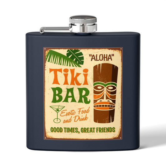 Tiki Bar Sleek Stainless Steel Flask