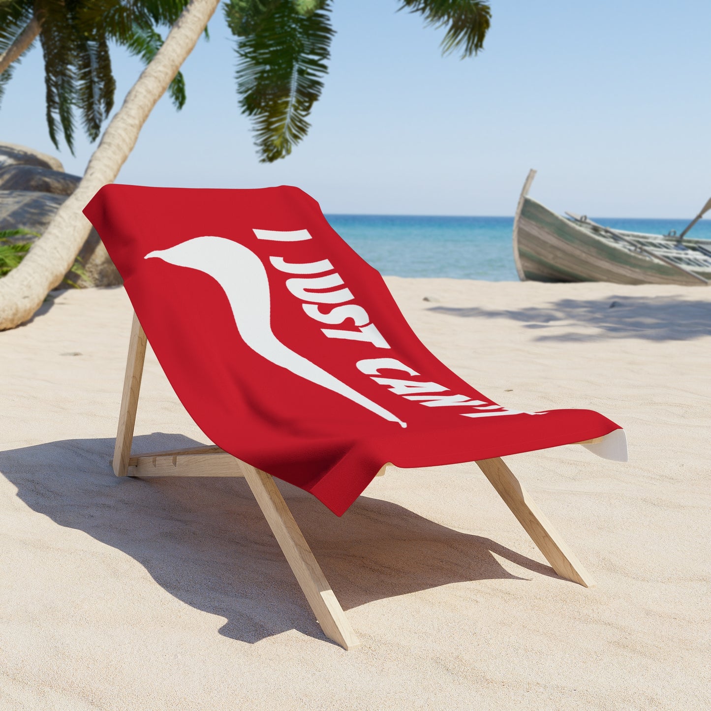 Red I Just Can't  Beach Towel