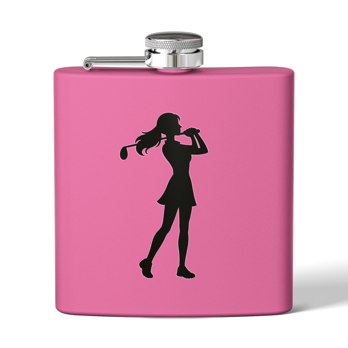 Golf Gal Silhoette Sleek Stainless Steel Flask