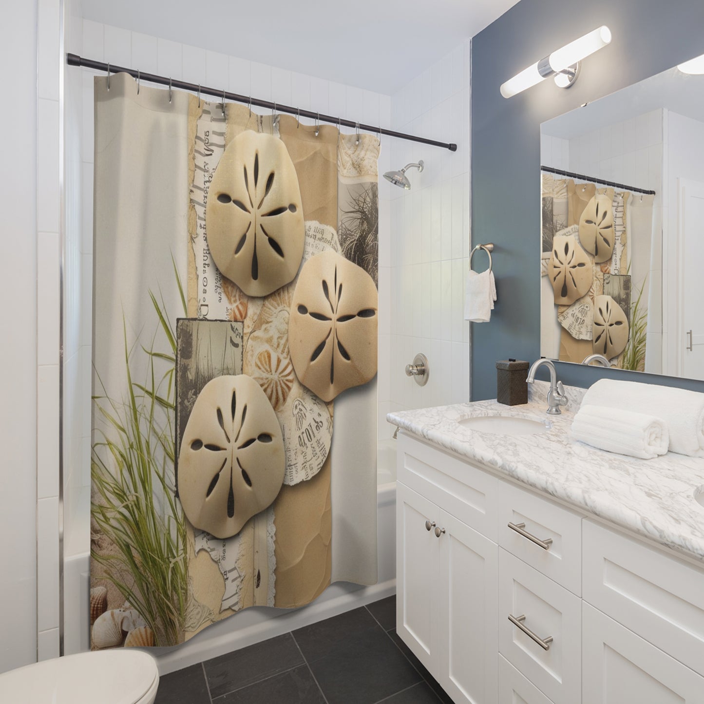 vintage sand dollar Shower Curtains