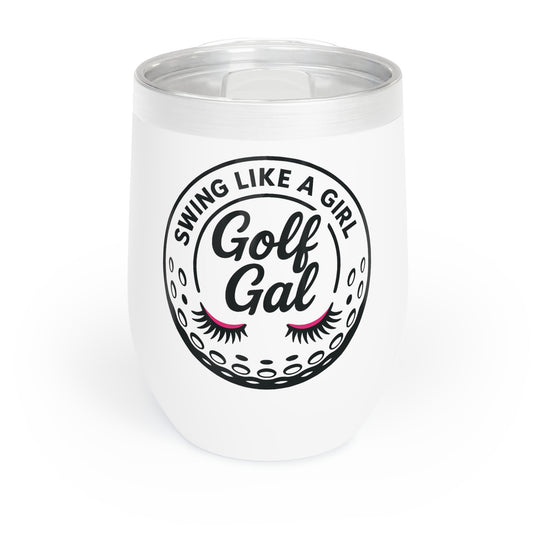 Swing Like a Girl Golf Gal Wine Tumbler