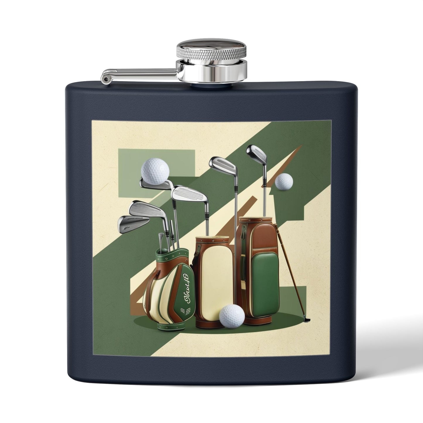 Retro Golf Sleek Stainless Steel Flask