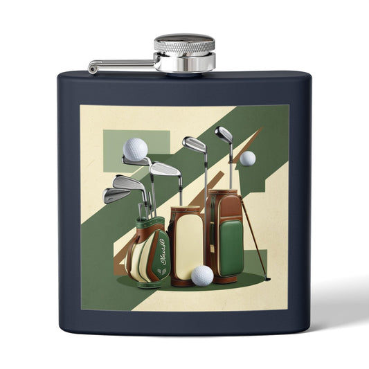 Retro Golf Sleek Stainless Steel Flask