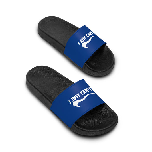 Blue I Just Can't  Women's Slide Sandals