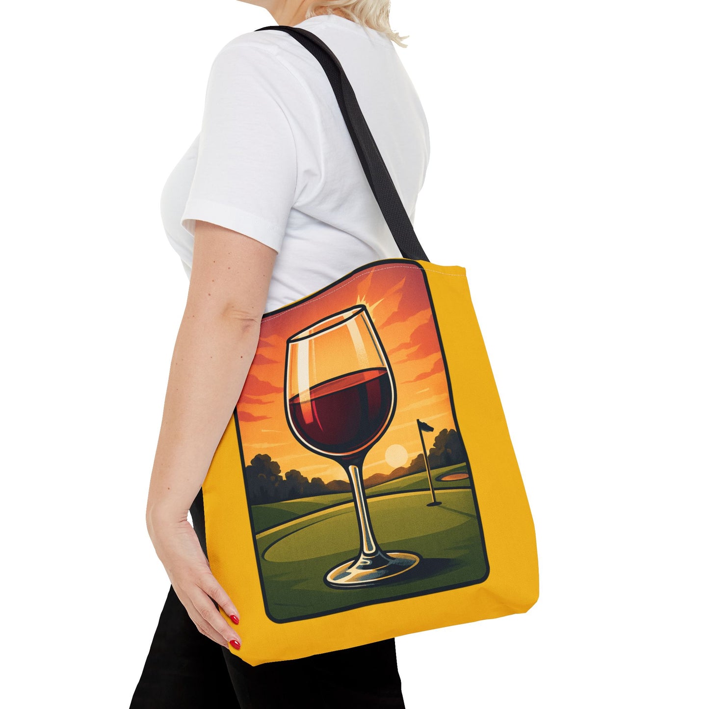 Wine Golf Sunset Tote Bag
