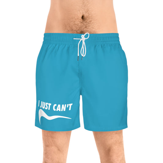 turquiose I just can't Men's Mid-Length Swim Shorts