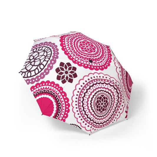 cheerful pink mandalas Umbrella - Semi-Automatic Foldable Design