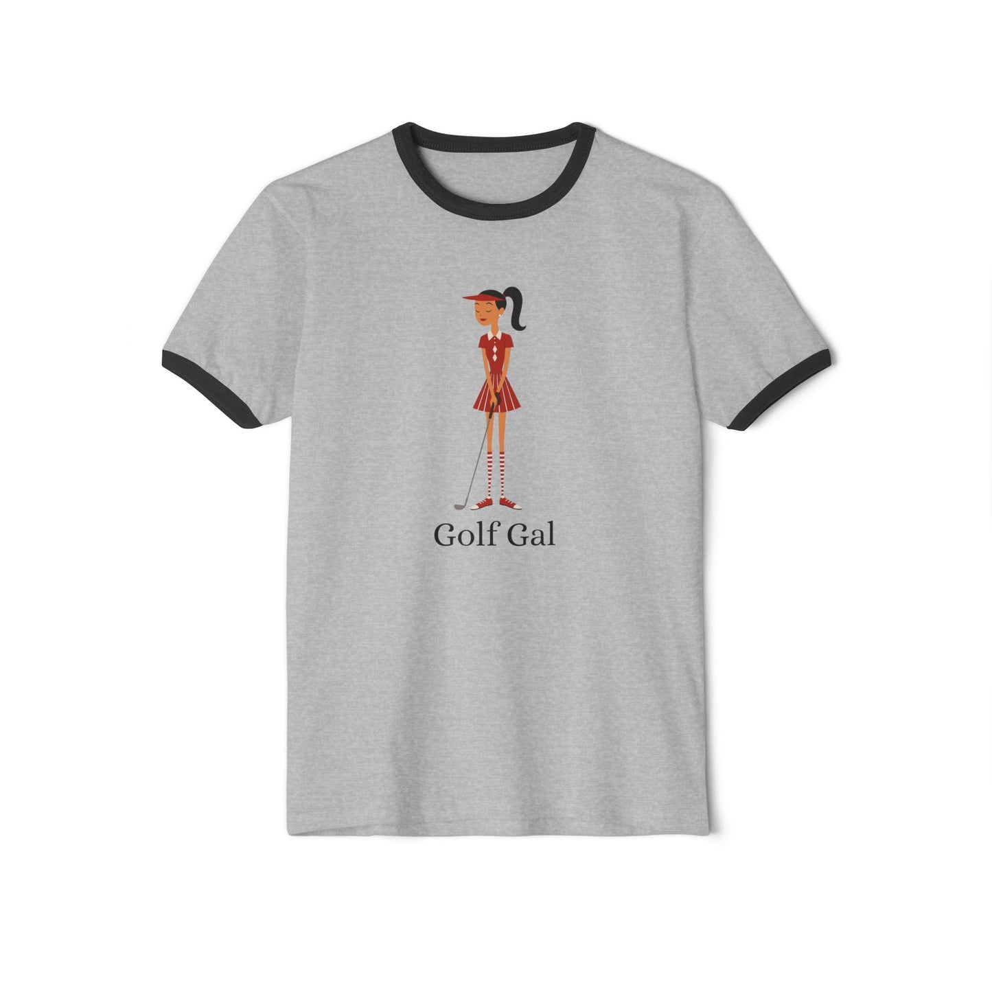 Golf Gal Cotton Ringer T-Shirt Ruby