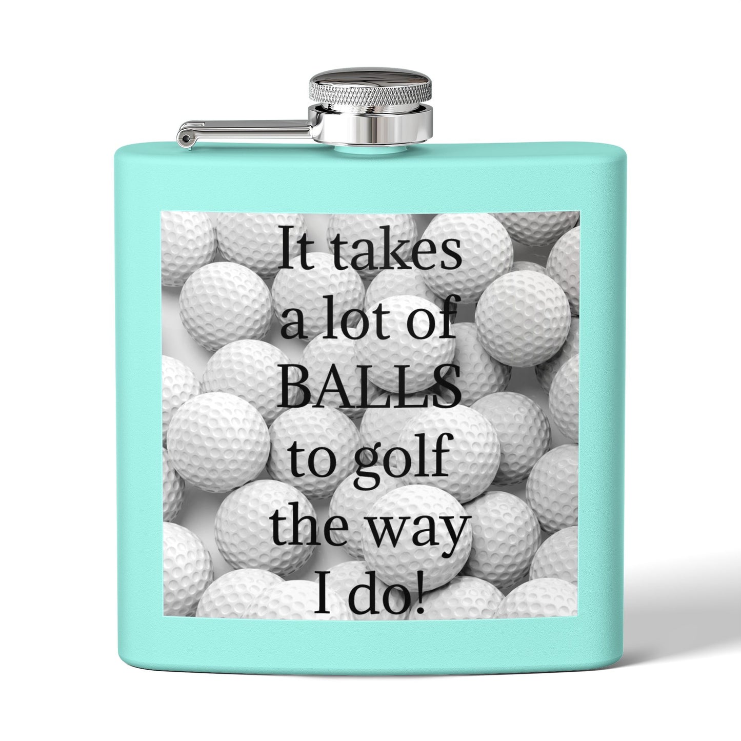 A Lot of Balls Sleek Stainless Steel Flask