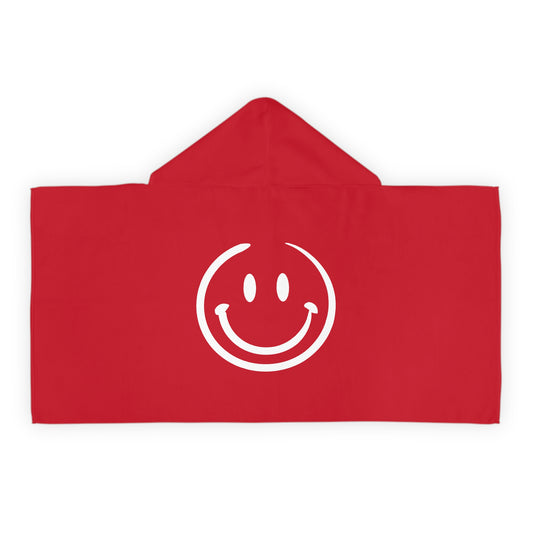 Red Smiley Face Kids Hooded Towel/ Beach Cover-Up