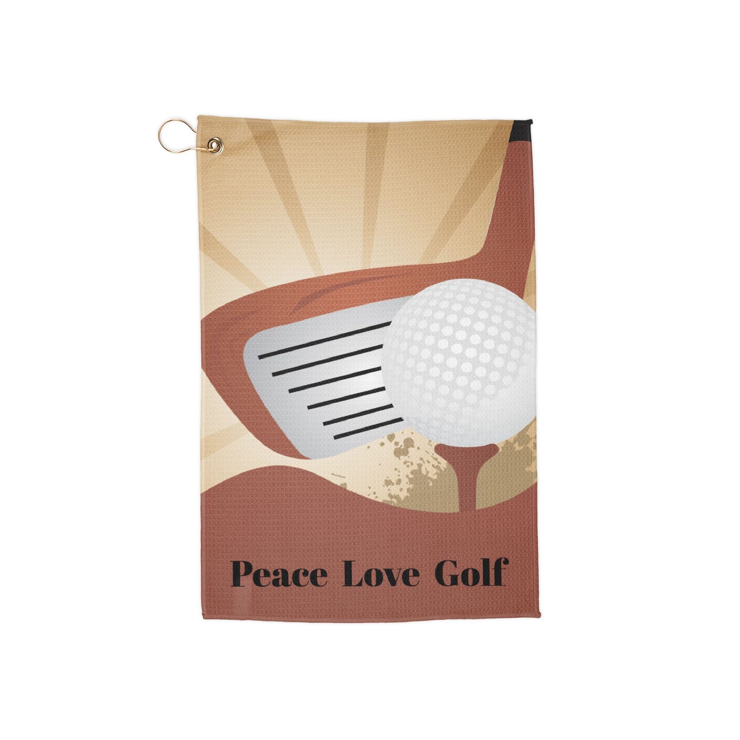 brown peace love Golf Towel