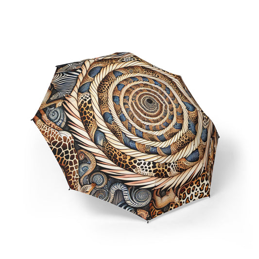 animal print mandala Umbrella - Semi-Automatic Foldable Design