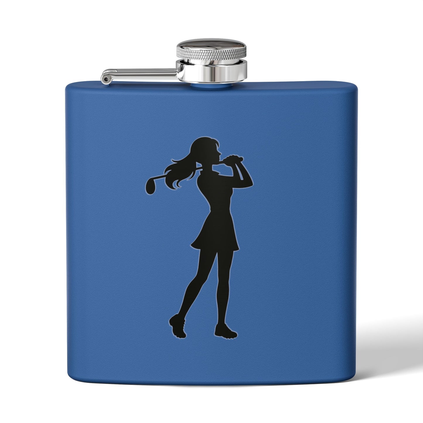 Golf Gal Silhoette Sleek Stainless Steel Flask