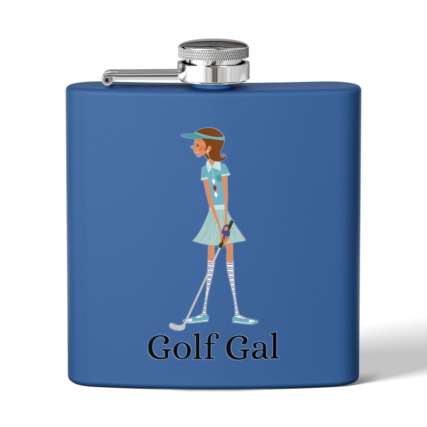 Golf Gal Sleek Stainless Steel Flask Lily