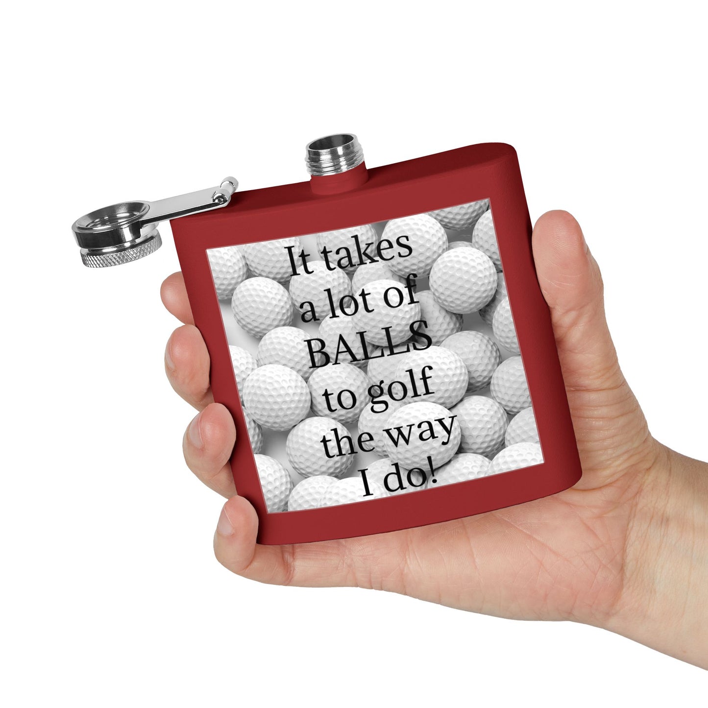 A Lot of Balls Sleek Stainless Steel Flask