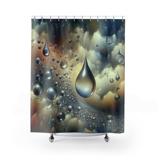 surreal raindrop Shower Curtains