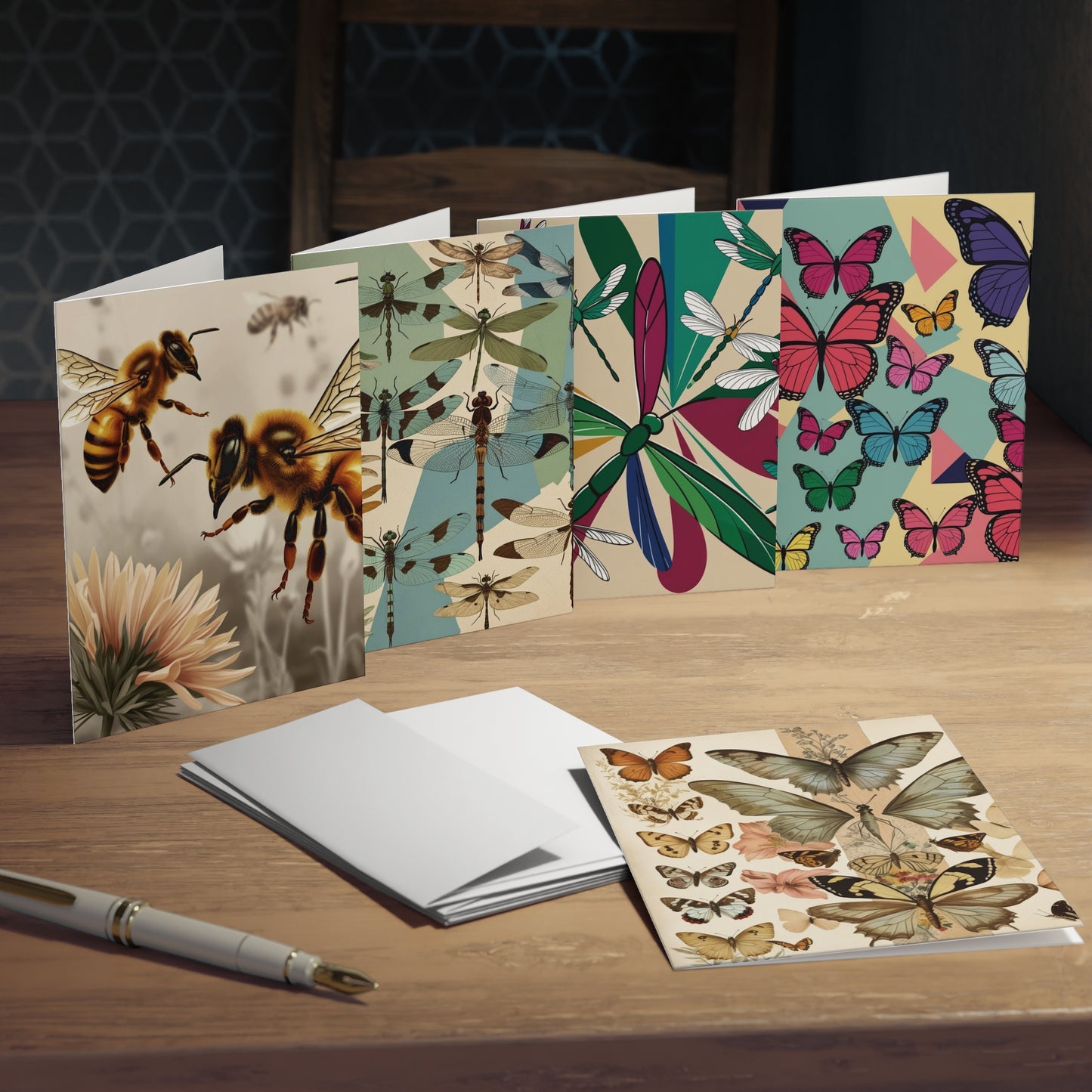 bees butterflies and dragonflies  Greeting Cards (5-Pack)