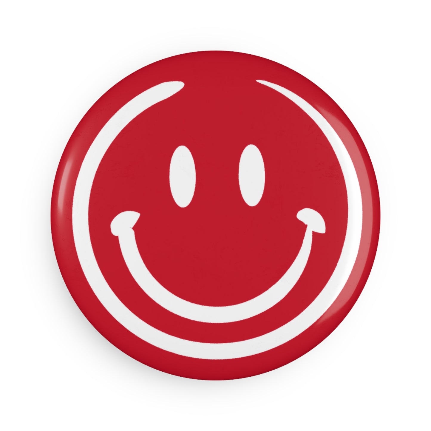 Red Smiley Face Button Magnet