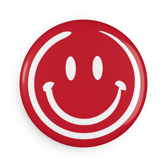 Red Smiley Face Button Magnet
