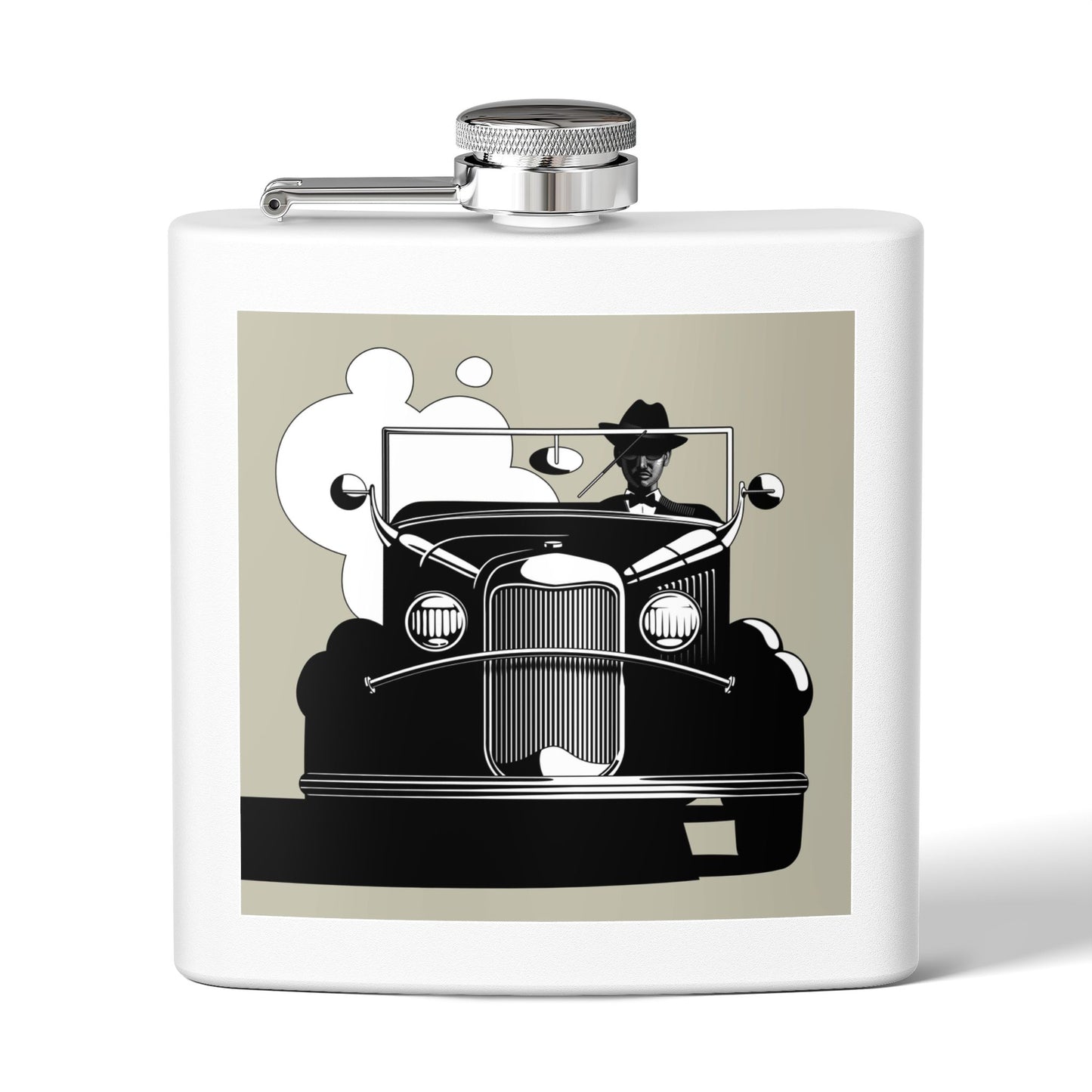 Antique Car Sleek Stainless Steel Flask