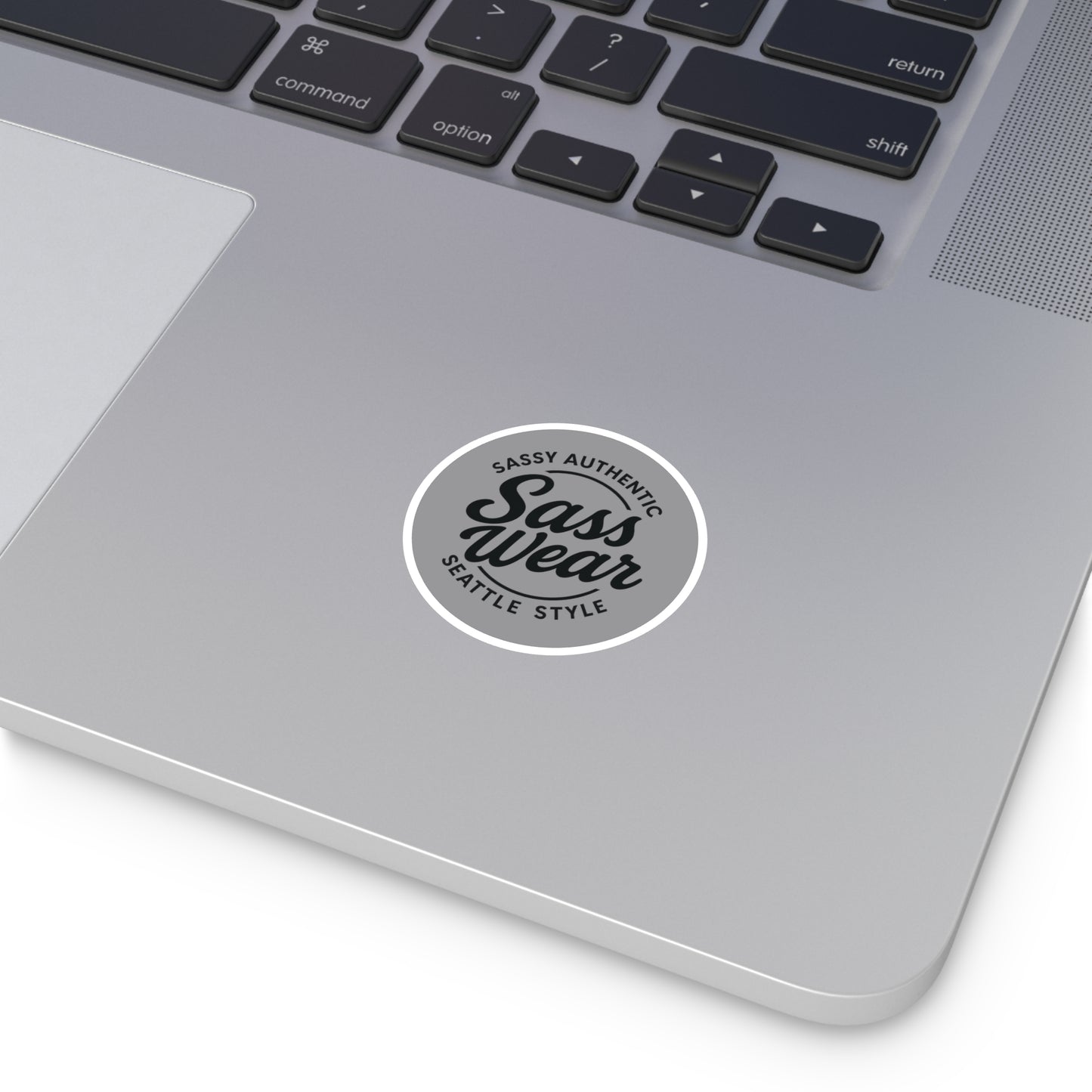 gray Hot pink Sass Wear Round Sticker
