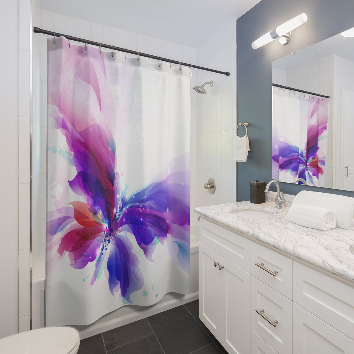 Watercolor butterfly Shower Curtains