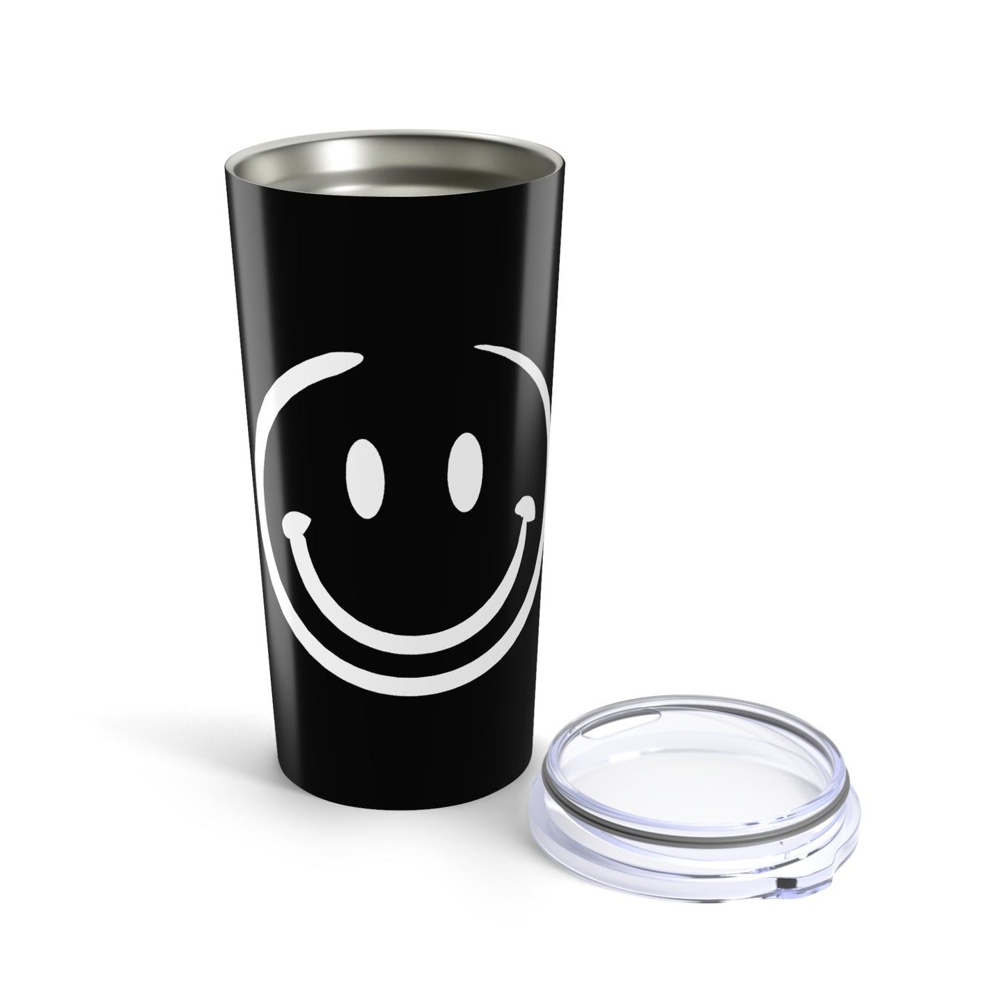 black with white smiley face Tumbler 20oz