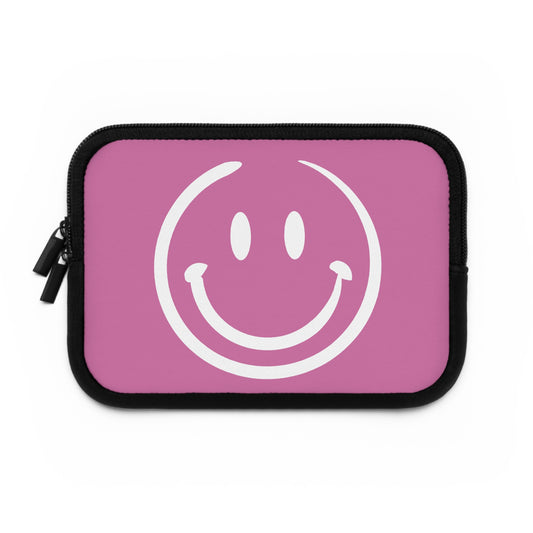 pink with white smiley face Laptop Sleeve