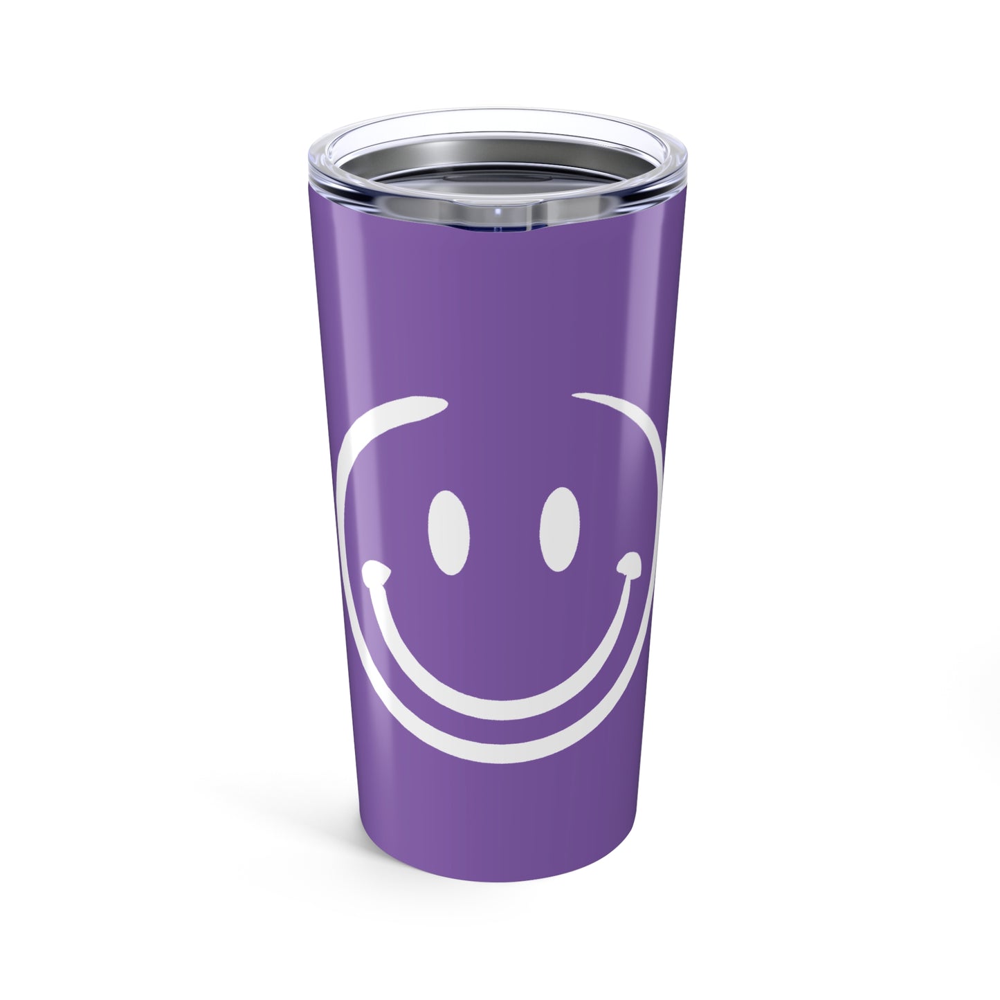 purple with white smiley face Tumbler 20oz