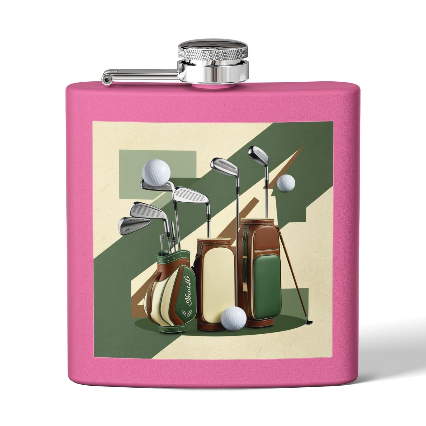 Retro Golf Sleek Stainless Steel Flask