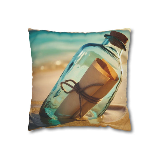 message in a bottle Canvas Pillow cover