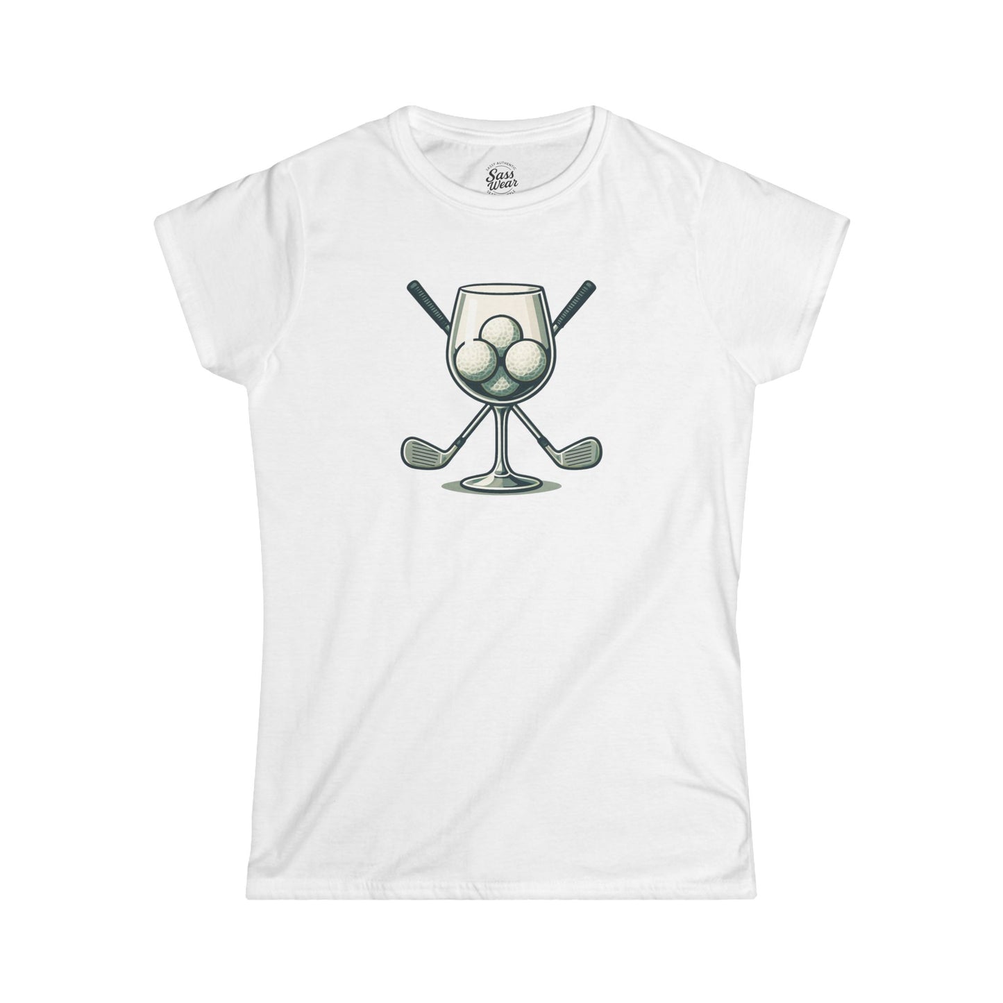 Wine and Golf Clubs Women's Softstyle Tee