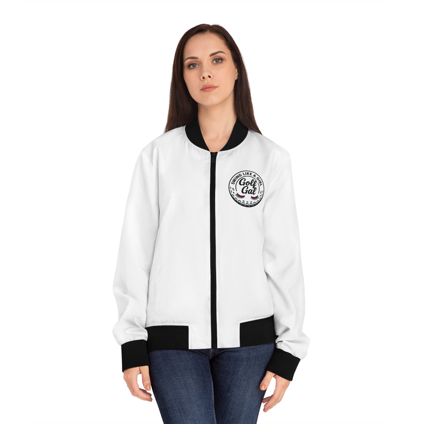 White Women's Golf Gal Bomber Jacket
