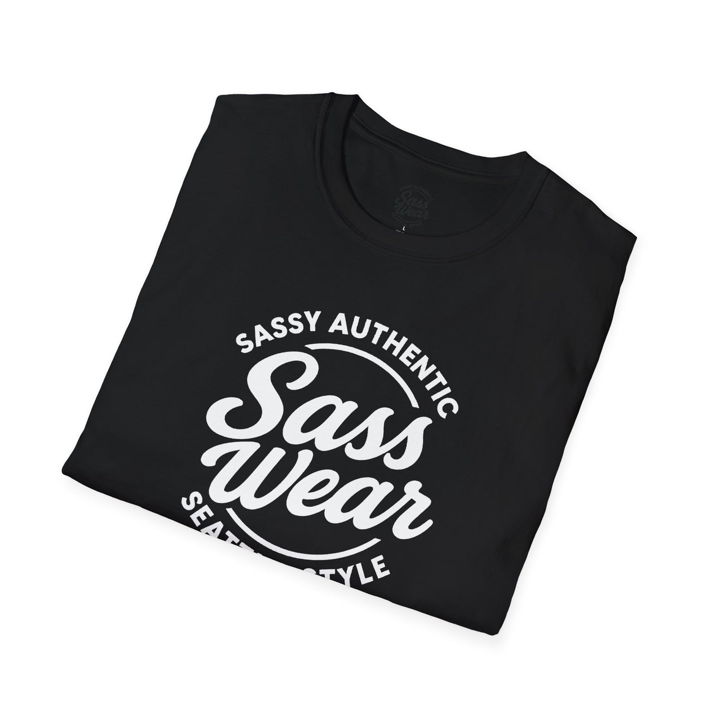 Sass Wear - Unisex Softstyle T-Shirt white logo