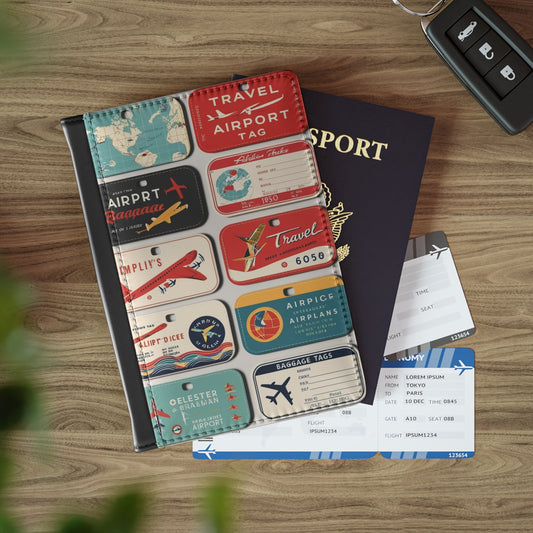 vintage luggage tags Passport Cover