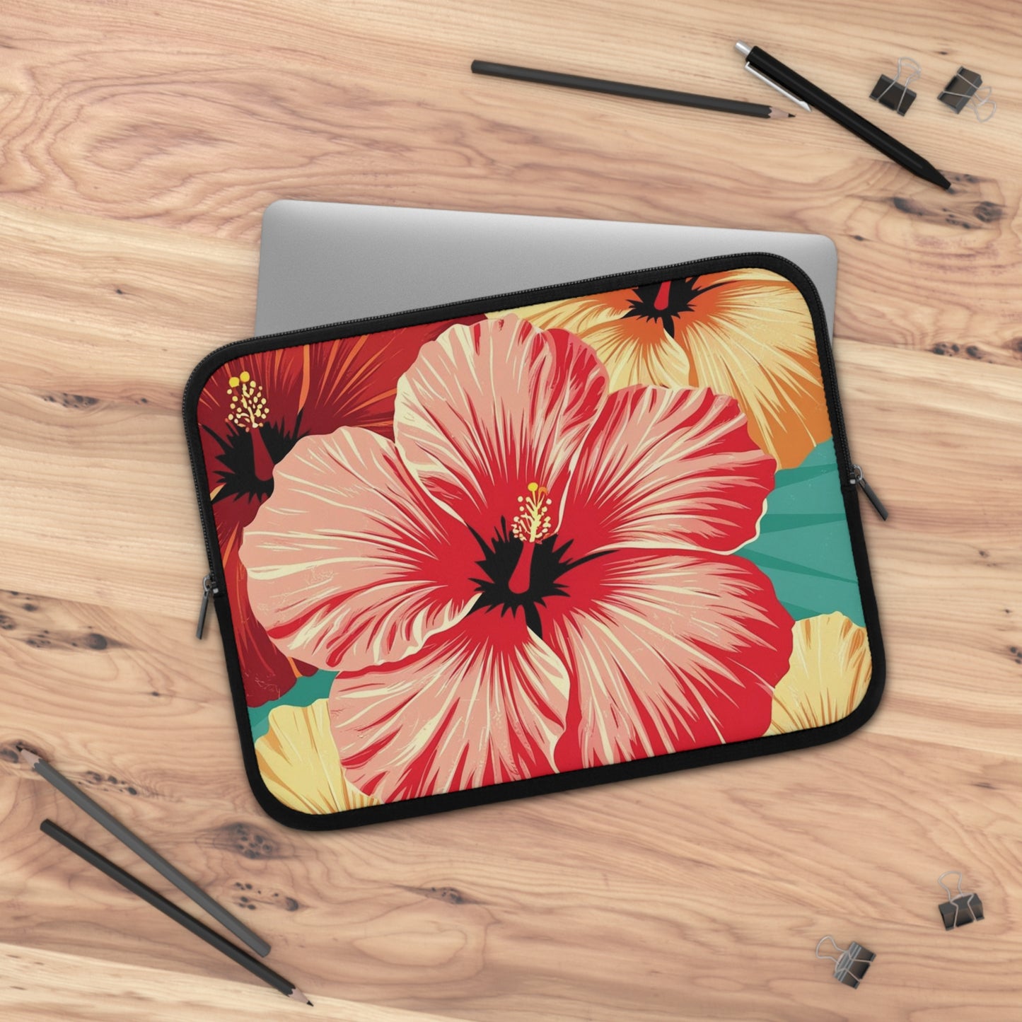 retro hibiscus Laptop Sleeve