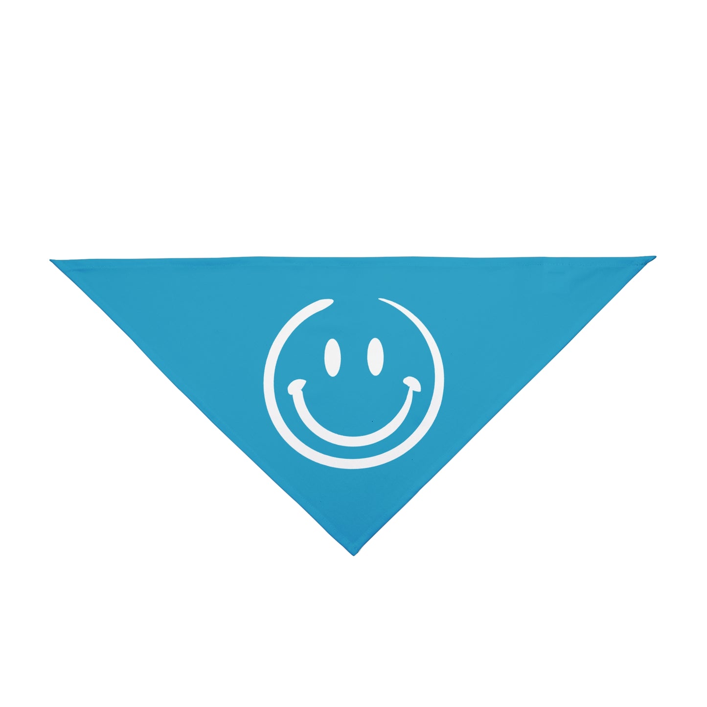 turquoise with white smiley face Pet Bandana