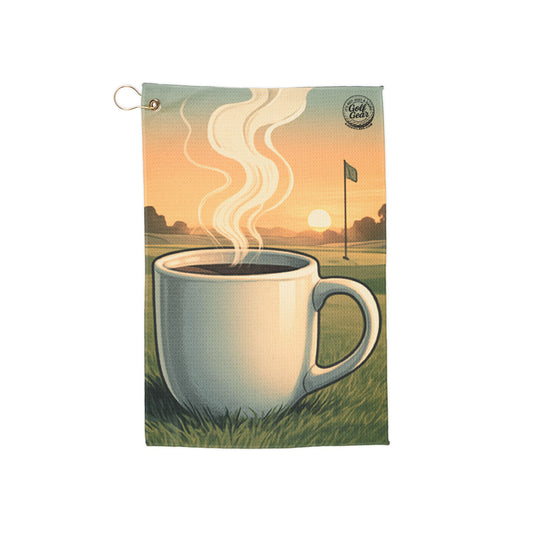 Coffee Golf Sunrise Golf Towel