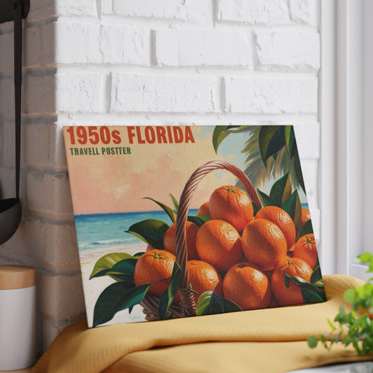 florida oranges Glass Cutting Board