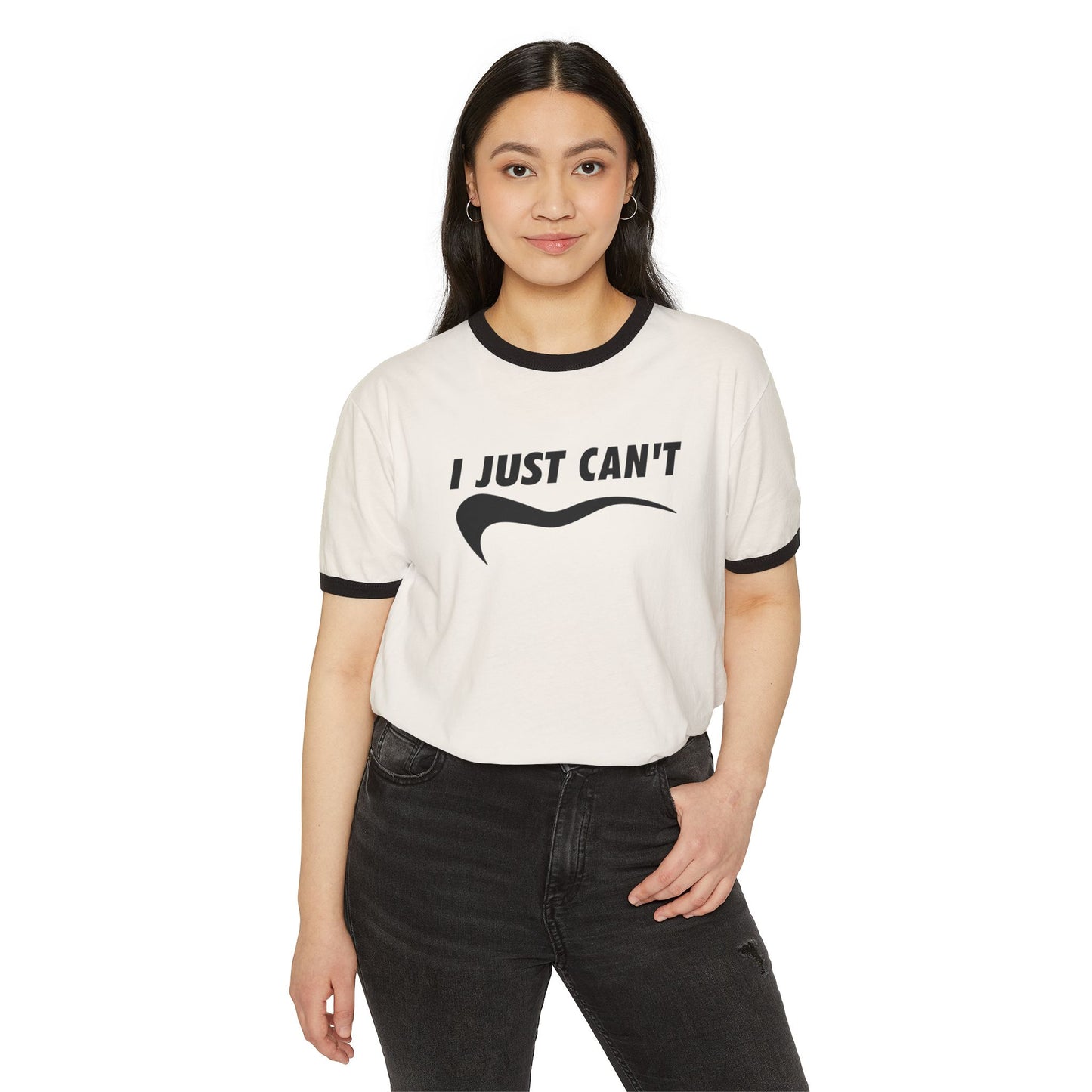 I Just Can't' unisex ringer Tee