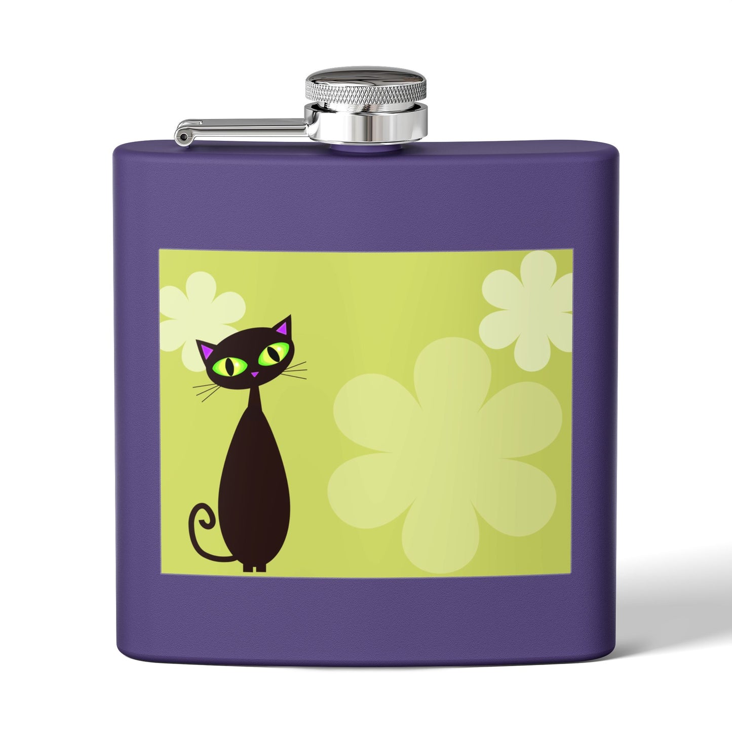 Retro Black Cat Sleek Stainless Steel Flask
