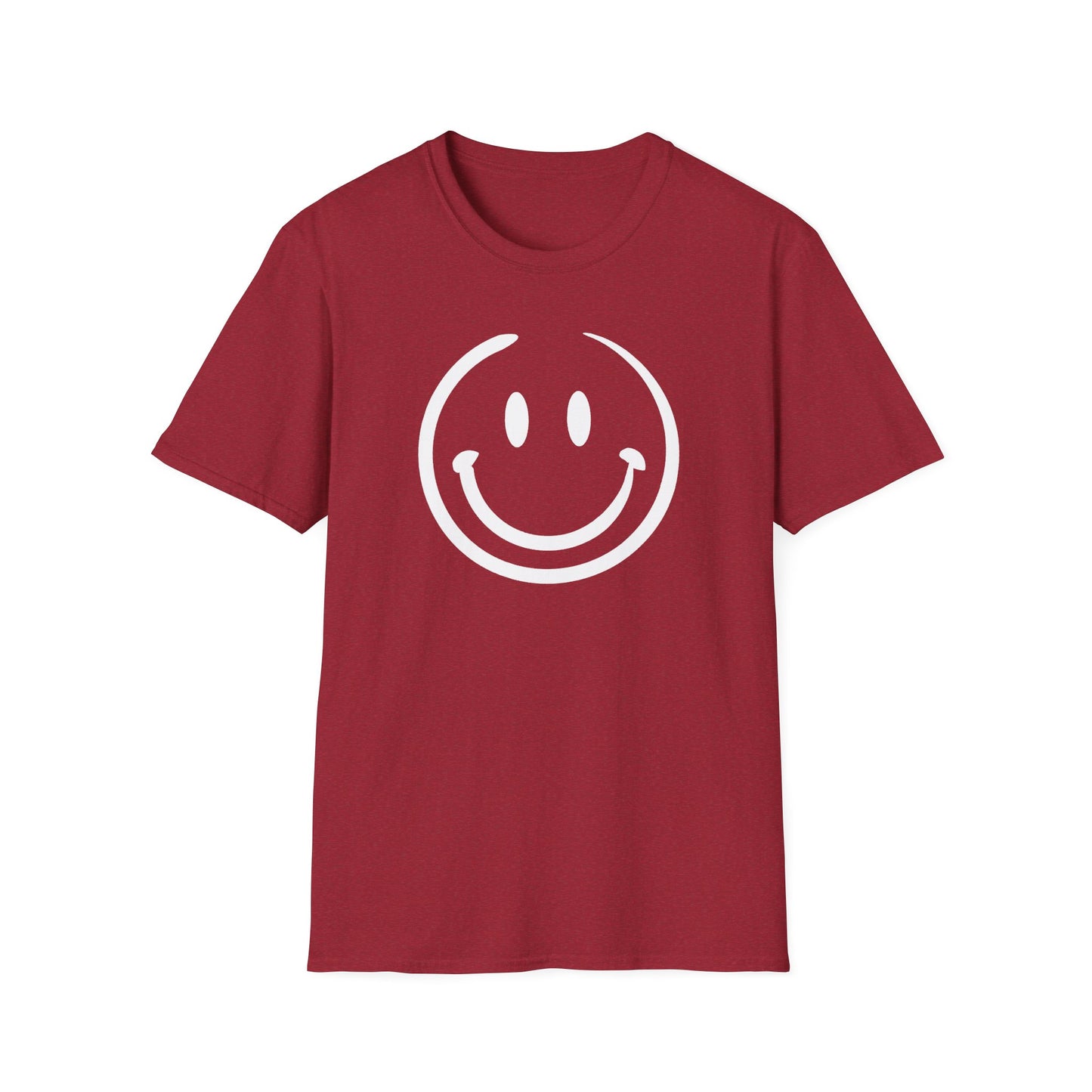 White smiley face - Unisex Softstyle T-Shirt