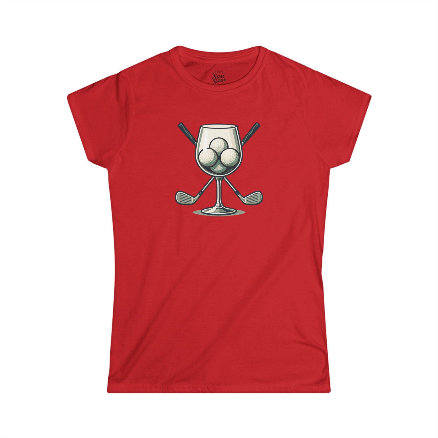Wine and Golf Clubs Women's Softstyle Tee