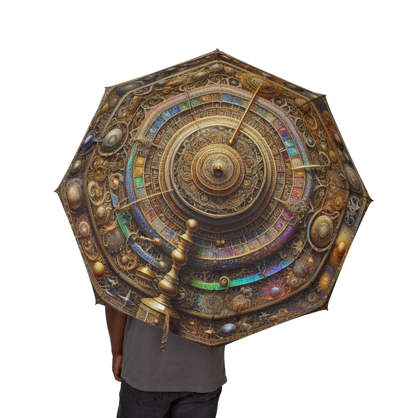 sun dial mandala Umbrella - Semi-Automatic Foldable Design