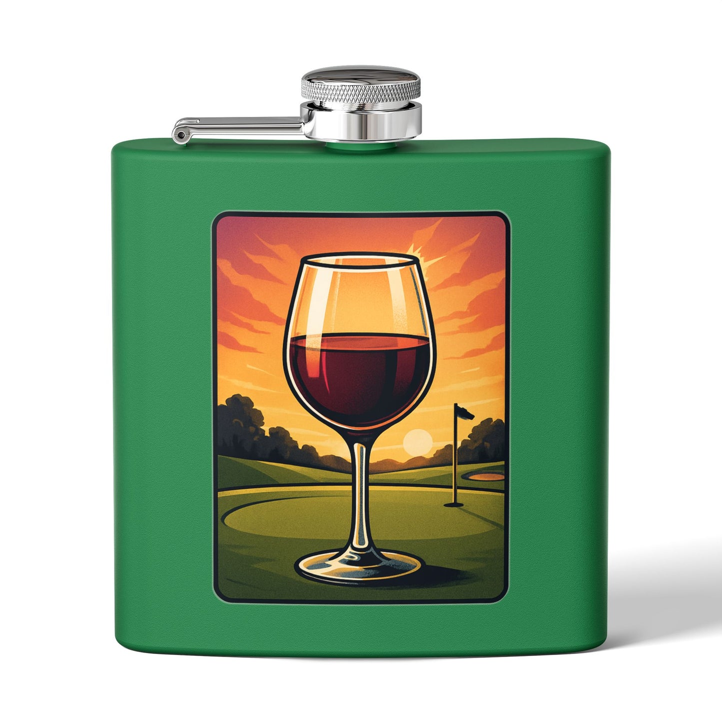Wine Golf Sunset Flask