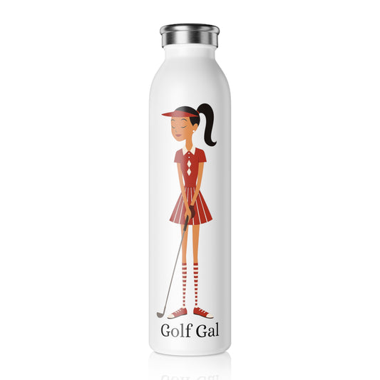 Golf Gal Slim Water Bottle Ruby
